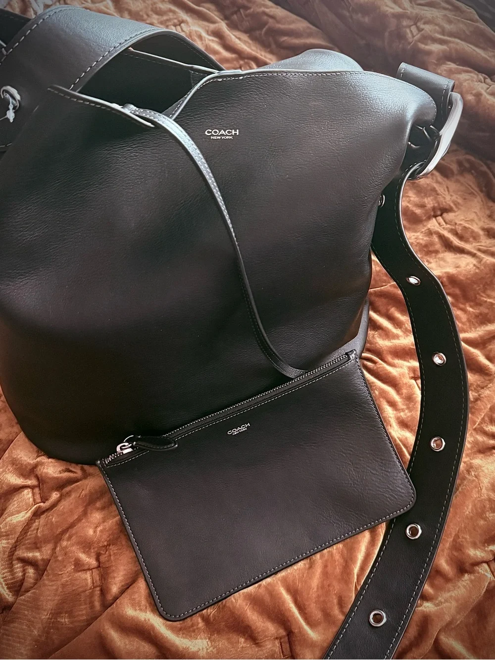 Coach Black Bleecker bucket Bag